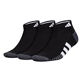 adidas Men's Cushioned 3-Pack Low-Cut Socks, Black/Onix/White, Large
