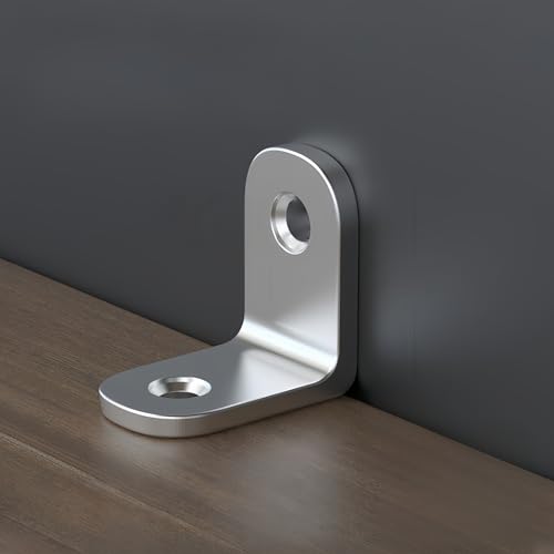 L字金具 ステンレス製 L字フック 2.5mm厚 L字ステー 防水 防錆設計 L型アングル 椅子 テーブル ベッドフレーム用補強金具(C-厚さ1.7mm (10個))