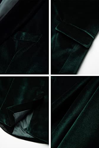 THWEI Mens Velvet Blazer Slim-Fit Solid Color One Button Blazer Sport Coat Jacket for Wedding Dinner Party4