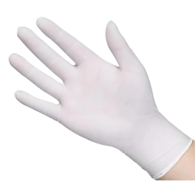 20/50/100 pezzi Guanti monouso in nitrile bianco senza lattice for la pulizia della casa for tatuaggi, bellezza, tinture for capelli, estetista(White 100PCS L)