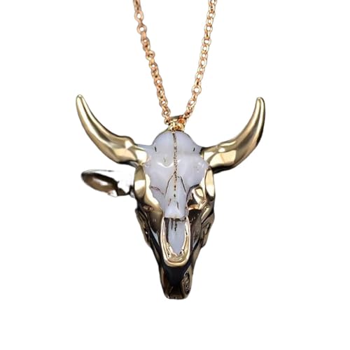 Collier hip-hop tête de vache pour look streetwear masculin en soirée et festival mode