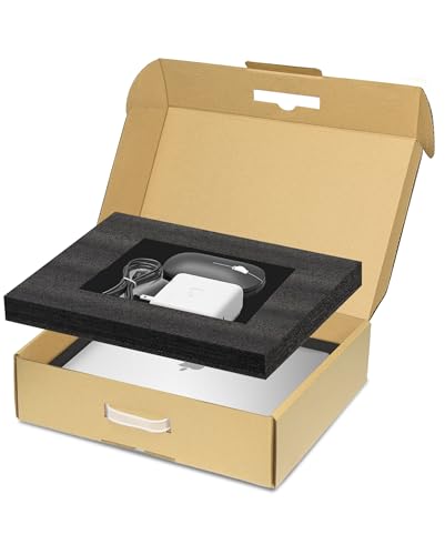 Yutrchey Laptop Box with Protection Foam for up to 17 Inches Notebook, Cardboard Laptop Shipping Box for Shipping, Secure Mailing Boxes