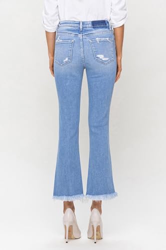 Flying Monkey - High Rise Raw Hem Kick Flare Jeans - F50882