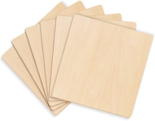 Basswood Sheets, 6 Pack Unfinished Wood, Laser Cutting Thin Plywood Wood Sheets for Crafts, Perfect for DIY Projects, Painting, Drawing, Laser, Wood Engraving, Wood Burning
