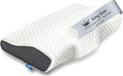 Derila Funda de Almohada King Size viscoelástica Extra Fabricada con Materiales de Calidad. Protege su Almohada Cervical Funda de Almohada Blanca para Cubrir Sus comodísimas Almohadas