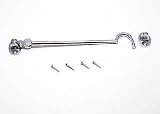One Stop DIY 10 x CABIN HOOKS SILENT TYPE WITH EYE 200MM CHROME PLATED BRASS + SCREWS NEW