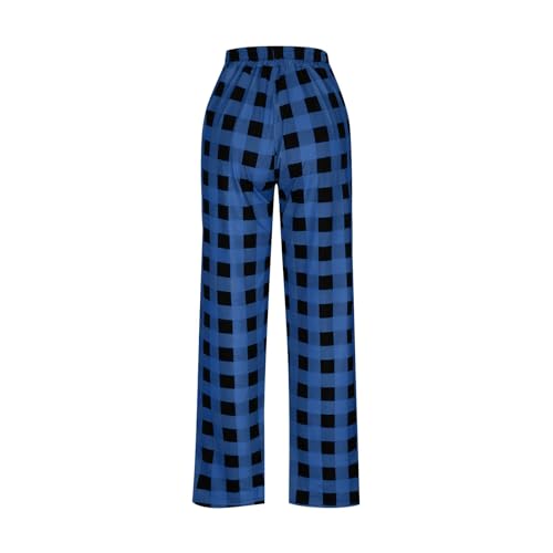 Pj Pants for Men Lightweight Cotton Buffalo Plaid Pajama Pants Casual Cozy Wide Leg Lounge Sleep Pant with Pockets2