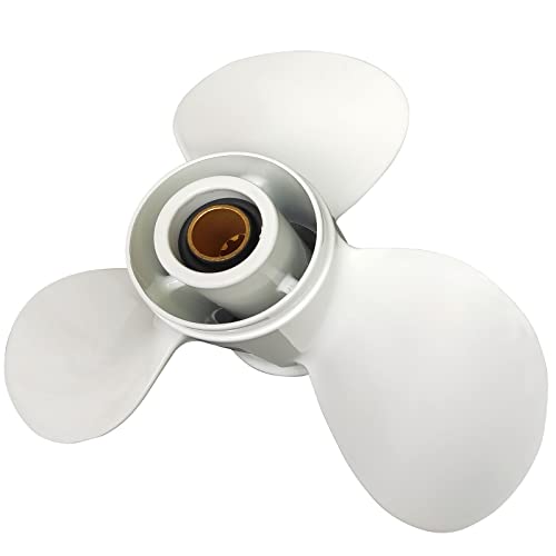 Image of 9 7 /8x12-F Boat Moto Aluminum Propeller | for Yamaha Outboard Engines 20hp 25hp 30hp,Replace 664-45954-01-00 ,10 Spline Tooth,9.875x12 - Aluminum Outboard Propeller