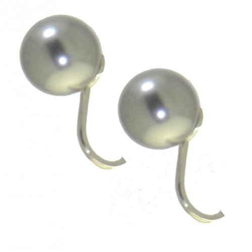 Hadria 10mm silver plated light grey faux pearl clip on earrings