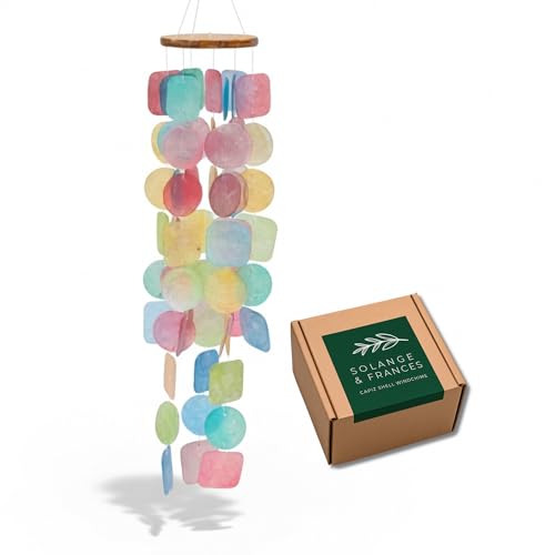 Solange & Frances Rainbow Wind Chimes for Outside. Colorful Windchime Outdoors Wind Chimes House Decor. Unique Birthday Gifts for Women Gifts for Mom Gift for Men