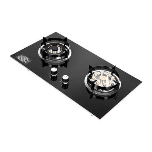 2 Burners Gas Cooktop, Countertop Kitchen Natural Gas Cooker