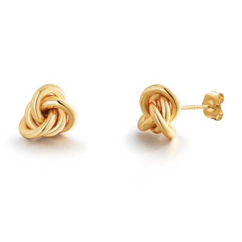 18K Gold Plated Sterling Silver Love Knot Stud Earrings