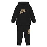 logo vector nike sb  Nike -Tuta Completa -Sudadera con Capucha - Pantalones con cintura elástica - Logo 18 meses Negro Negro/Oro