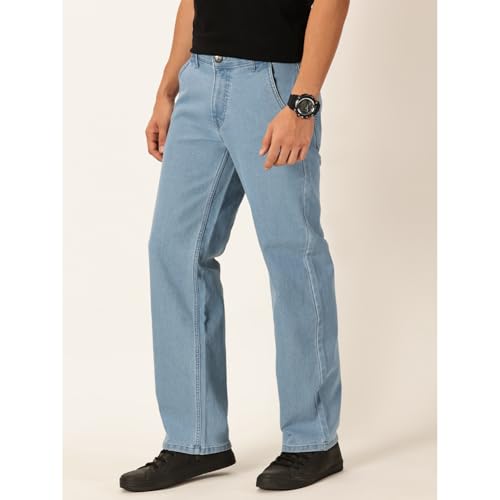 Image of Blue Jeans for Men Regular Fit - Cotton Jeans Pant for Men, Regular Denim Jeans for Boys - Light Fade Jeans for Men