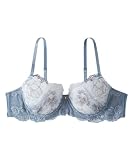 [ニッセン] MTF 脇高線画調ラメフラワー MTFソフトワイヤーブラジャー グレイッシュグリーン A100