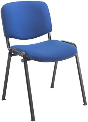 Office Hippo Heavy Duty Meeting Chair, Versatile & Robust Stackable Reception Chair, Office or Conference Chair With Strong Frame & Padded Durable Seat, Up To 115kg Weight - Black/Black, 4 Pack