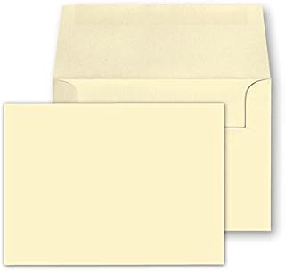 Blank Cream Natural Flat Note Cards and Envelopes – Heavyweight Off-White Cards for Greetings, Invitations, Postcards, Photos | 5" x 7" | 50 Cards and 50 Enveloped per Pack | NOT A Fold Over Card