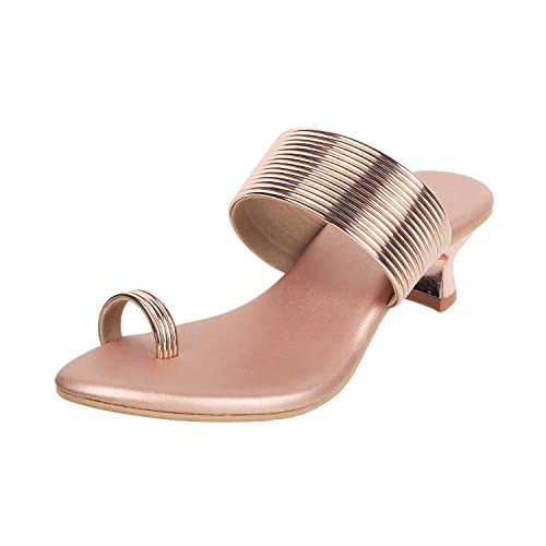 Image of Metro Women's Fashion Kitten Heel Slip-on Sandals