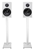 Rockville Pair RockShelf 68W White 6.5' Home Bookshelf Speakers w/37 Stands