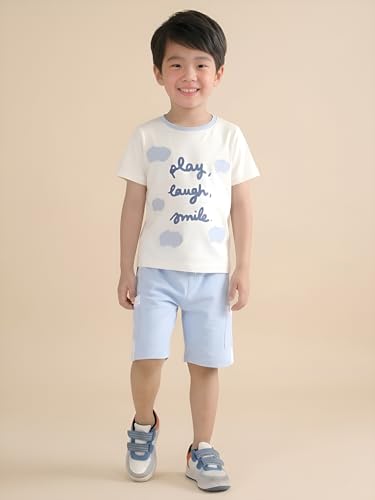 Image of POLKA TOTS 100% Pure Cotton T-Shirt and Shorts Combo For Boys | Summer Dress & Beach Wear for Boys and Toddlers | Breathable Premium Fabric Co-Ord Set Kids | Relaxed Fit Casual Summer Outfit for Kids