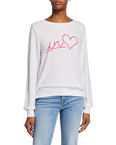 Wildfox Couture Always in Love Baggy Beach Jumper Size Medium White