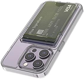 Wuwedo for iPhone 14 Pro Max Ultra Clear Card Case, [Up to 2 Cards] [2 in1 TPU + PC] Hybrid Slim Fit Anti-Yellowing Transparent Wallet Case with Card Holder for iPhone 14 Pro Max 6.7″ 2022