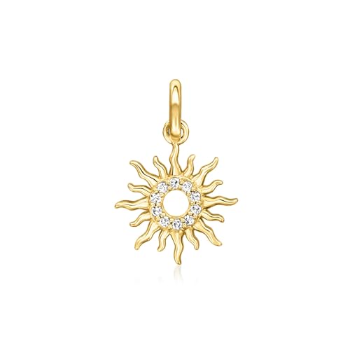 Pure Collection by Ross-Simons Diamond Sun Charm in 14kt Yellow Gold