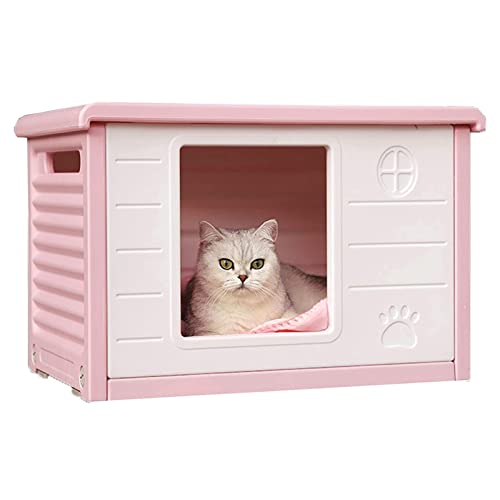 ペットハウス通気性猫 犬舎 犬小屋 猫小屋 ペットアウトドアハウス 猫 ハウス ペットハウス通気性犬舎 犬防風 防雨 防寒 換気 、さびない 、組立簡単、 洗えるド 、四季通用 折り畳み 家庭/テラス/裏庭/室内/屋外用 耐噛み ペット屋外ハウス (Col
