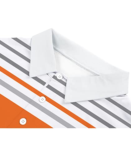 Zity Golf Polo Shirts For Men Short Sleeve Athletic Tennis T-Shirt 052-Orange L #TOP3