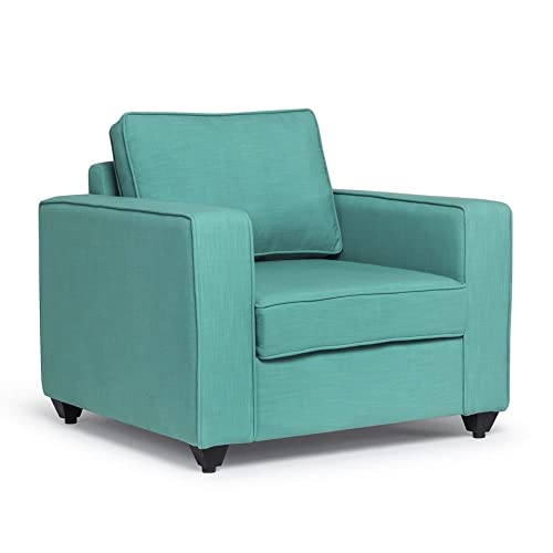 Image of Wakefit Sofa Set | 3 Year Warranty | Sofa 1 Seater, 1 Seater Sofa for Living Room, Wooden Sofa Set, Sofa Set Single Seater - Napper(Linen Charm : Linen Charm Lagoon)