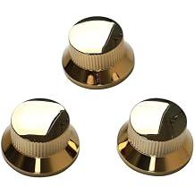 3Pcs Electric Guitar Control Knobs Metal Guitar Volume and Tone Knobs Replacement Parts Fit for Fender Strat Telecaster Jazz  Gold