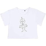 Tamaño: extra pequeño Azeeda Extra Pequeño \'Robot\' Top Corto de algodón para Adulto (CO00061093)