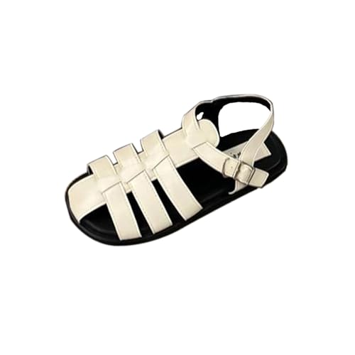 Sandales plates pour femme en beige pointure 37 EU avec bout fermé et sangle réglable