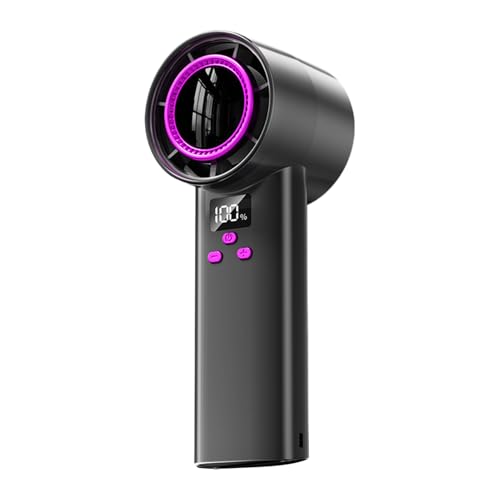 Ventilador Turbo - Ventilador Pequeño Recargable con Pantalla Digital - Sopladora Turbo Silenciosa 100 Velocidades, Enfriador Portátil Para Actividades Al Aire Libre Como Camping, Playa Y Senderismo