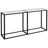 Cette table console est parfaite pour apporter une apparence simpliste mais élégante à votre espace de vie.Cette table d'appoint est faite de verre trempé et d'acier enduit de poudre, ce qui la rend extrêmement robuste et stable