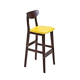 Taburete de bar, taburete de bar, taburetes giratorios, barra de madera maciza marrón con respaldo sillas de desayuno, mostrador de asiento de PU, altura: 73 cm, 5 colores Duración r : C cada familia