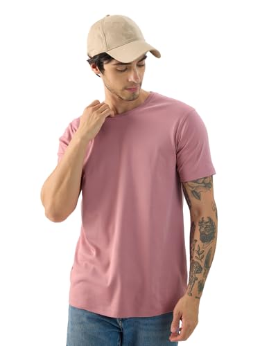 Image of The Souled Store Supima: Men and Boys Short Sleeves Round Neck Solid Premium Basic Casual Lightweight Easy to Style Everyday Streetwear Trendy Supima T-Shirt