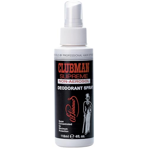 Clubman Supreme Non-Aerosol Whole Body Deodorant Spray – Classic, Aluminum Free Deodorant Spray for Men, Alcohol-Free, 4 fl oz