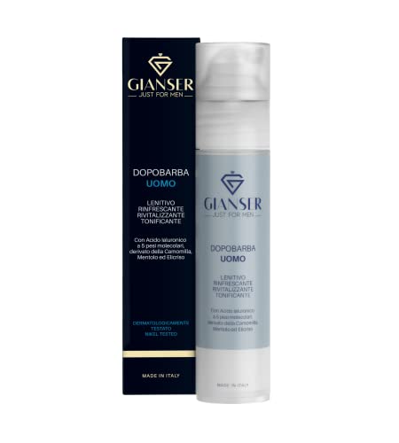 Gianser Just For Men - Sérum facial para Hombres, Hidratante con Mentol, Helichrysum, Manzanilla,Ácido Hialurónico,antiedad Natural 50ml Cover