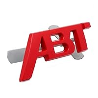 Autocollant Emblème ABT 3D En Métal Pour Calandre De Voiture | Taille ~8,2 X 3,2 Cm | Argenté | Sticker Décoratif Auto