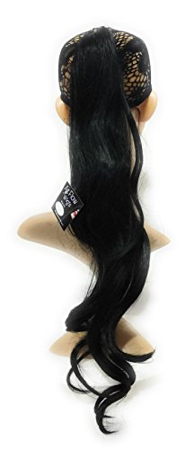 Image of Air Flow Natural Looing Realistic Black Hair Extension Long Hair Silky With Free Wig Comb (Deluxe Pony)