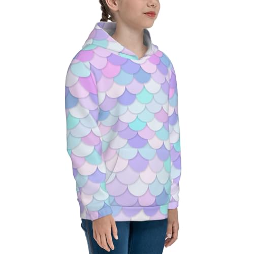 Rainbow Scales Kids Pullover Hoodies Boys Sweatshirts Girls Athletic Clothes with Pocket3