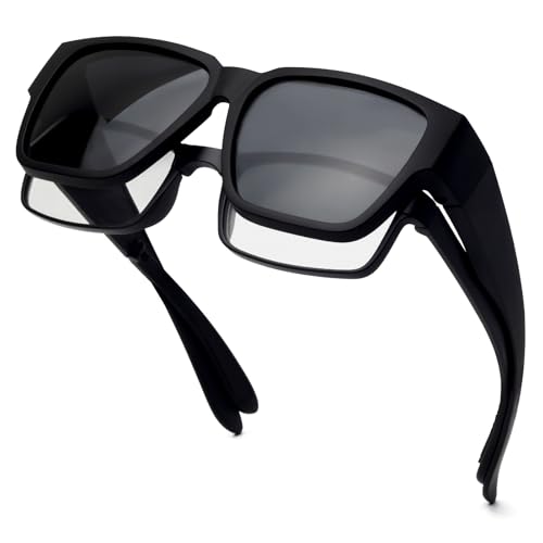 Image of Face Shadow Over Glasses Sunglasses for Men | Polarized Lightweight UV400 Unisex Fit Over Glasses
