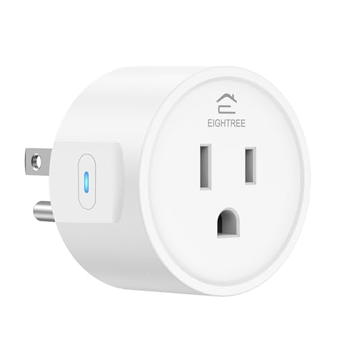 EIGHTREE Smart Plug 2025 Upgrade to 15A, Bluetooth & Wi-Fi Outlet Plug Dual Connection, Voice Control, Remote Control Outlet Timer Indoor, Smart Plugs That Work with Alexa & Google, 2.4GHz Wi-Fi Only