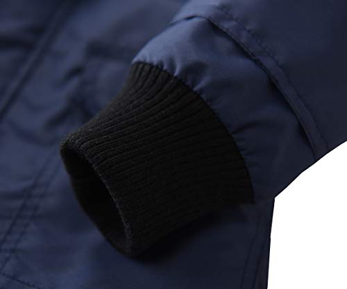 Hiheart Boys Waterproof Hooded Jackets Cotton Lined Rain Jackets Dark Navy 4/5 - Thumbnail 5