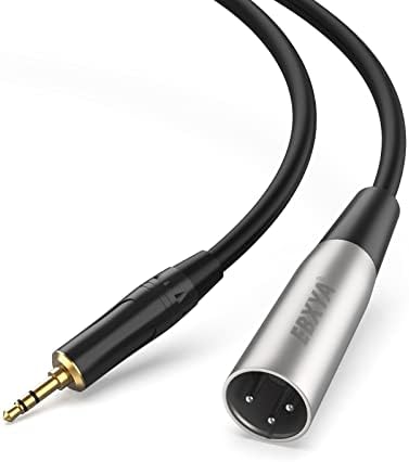 EBXYA XLR to 3.5mm 10ft, 1/8 TRS to XLR Male Stereo Cable, 3.5mm TRS to XLR Male Gold Plated, 24AWG, XLR to 1/8 Mono Plug AUX Audio Adapter Cord for Microphone, Mixer, Laptop, Phone