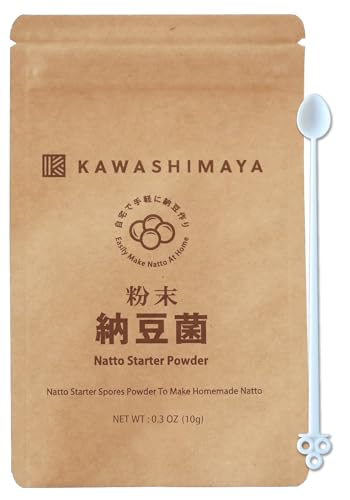 Kawashimaya Natto Starter Spores Powder 0.1 oz (3g), Can make up to 10-30kg Natto, 100% Made From Organic Soybean Extract, Made in Japan