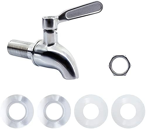 Miniatura 6 de Paquete de 2 espitas de acero inoxidable para dispensador de bebidas, grifo de metal de repuesto para dispensador de bebidas, grifo dispensador de
