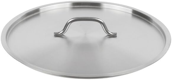 SS1 Series 16 9/16 Inch Stainless Steel Replacement Lid with Handle, Round Shape, 40 Qt Stock Pot Cover, Silver, Commercial Grade, NSF Listed