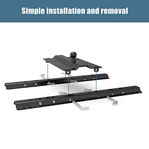 Enixwill Fifth Wheel Gooseneck Hitch Adapter Plate For Pickup Truck Bed，25,000 Lbs, 2-5/16-Inch Ball #TOP1